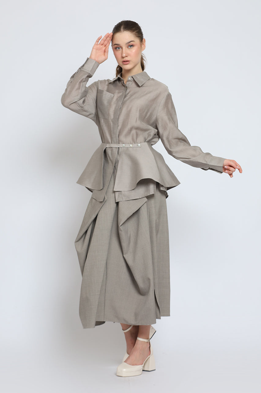 Bloom et Cotton Flowy Multi ways Bib Shirt/Assymetrical Skirt