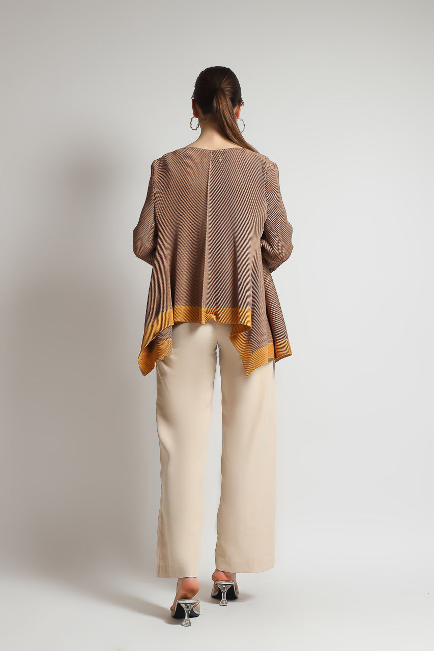 Bloom et Champs Mustard Blouse Pleats