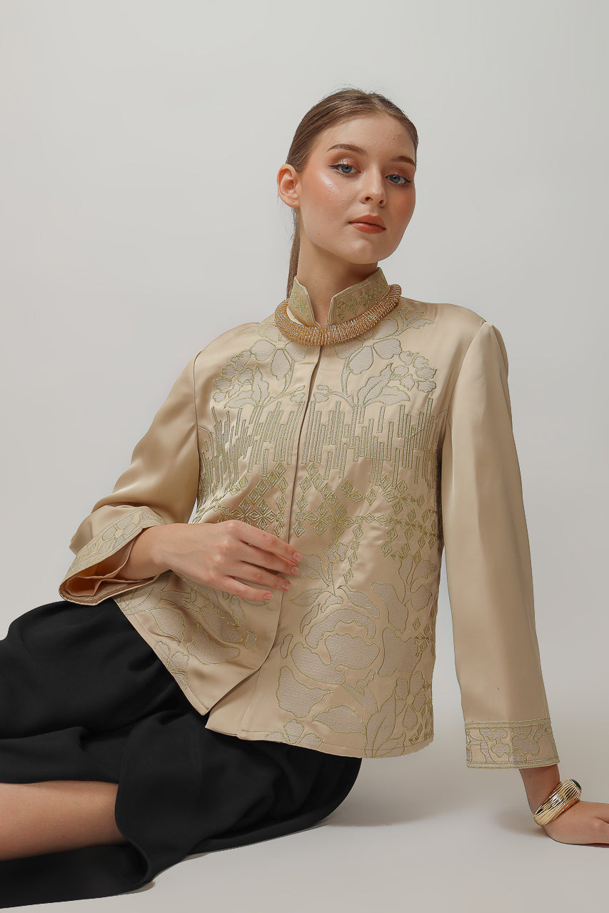 Bloom et Champs Blouse Bordir Gold Beige
