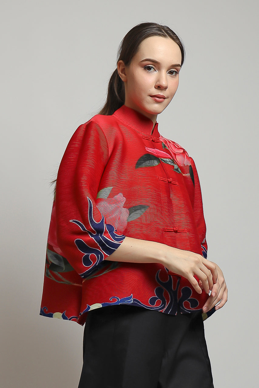 Bloom et Champs Floral Pleats Top