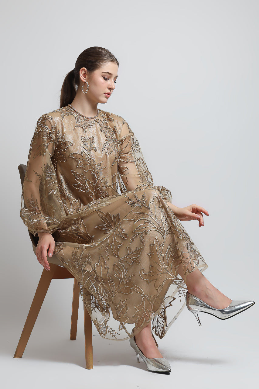 Bloom et Champs Fiona Leaves Dress with Beading