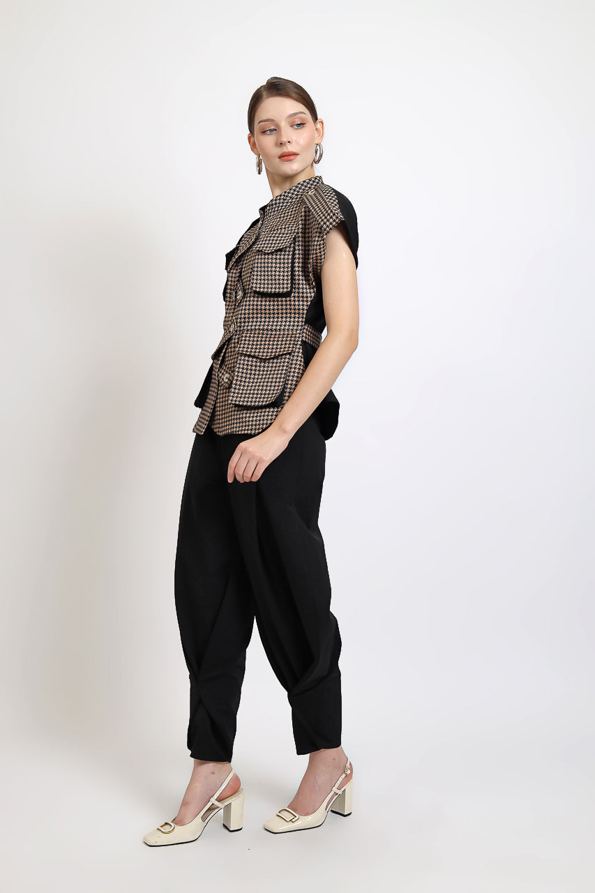 Bloom et Champs Safari Checkered Choco Blouse