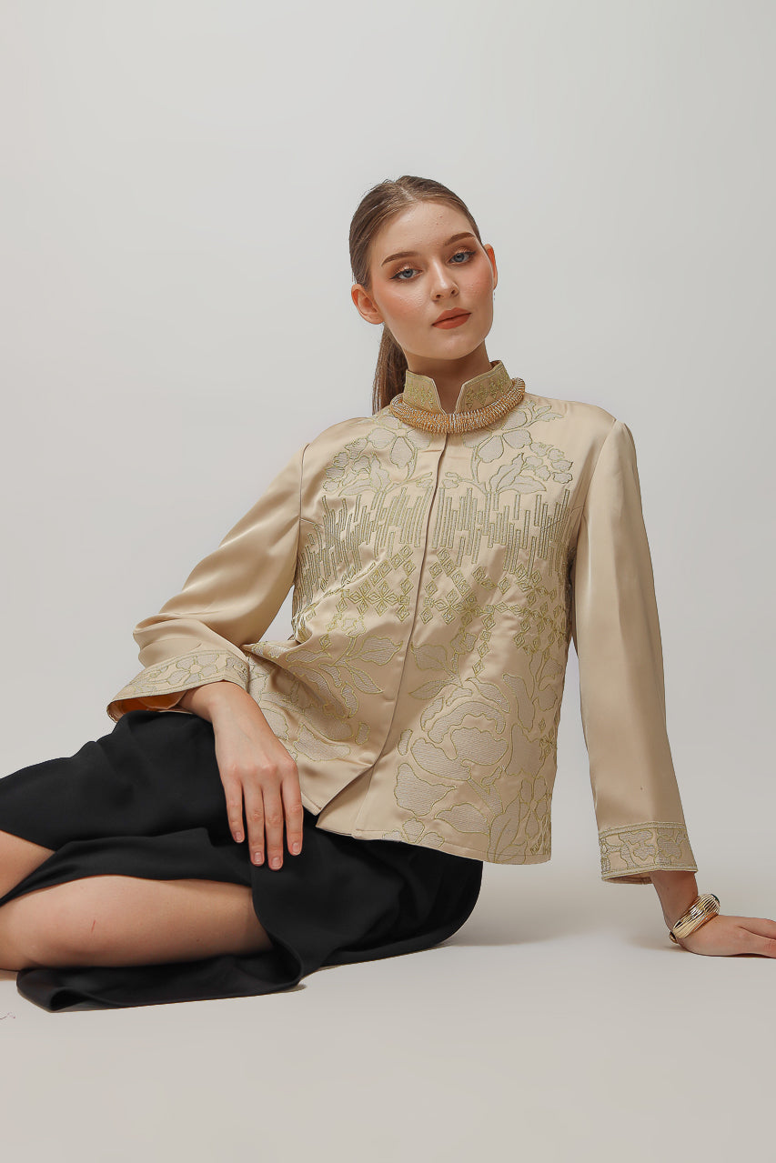 Bloom et Champs Blouse Bordir Gold Beige