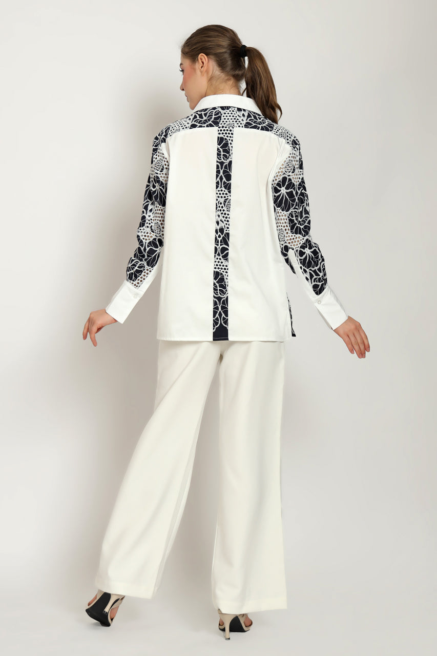 Bloom et Champs Kemeja Bordir Navy