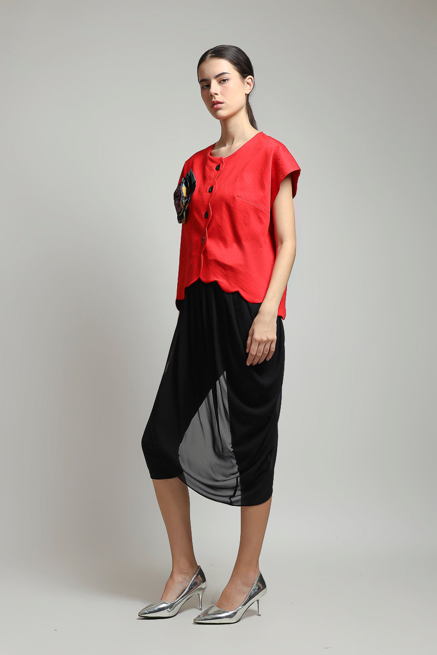 Bloom et Champs Kemeja Floral Scalloped