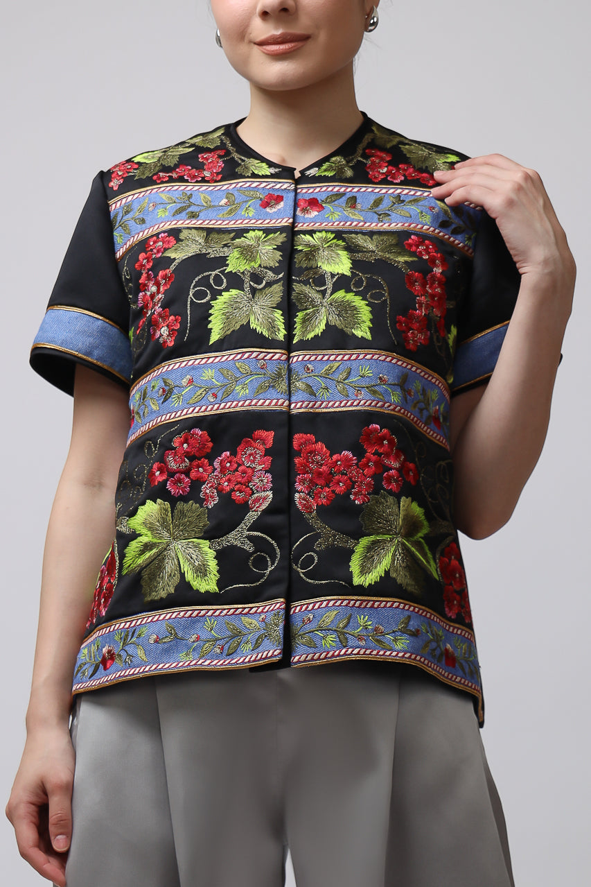 Bloom et Champs Vino Bordir/Celana Mikado Grey