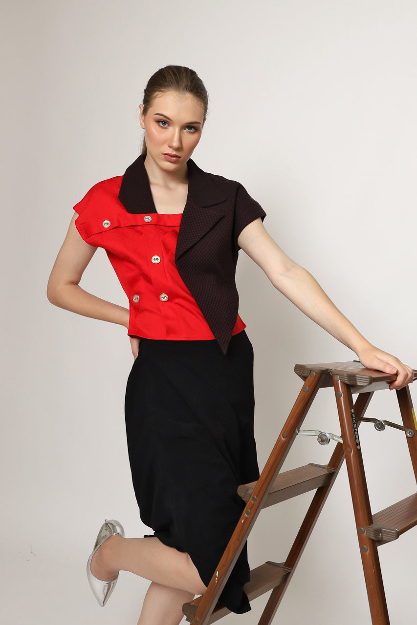 Bloom et Champs Top Lapel Merah