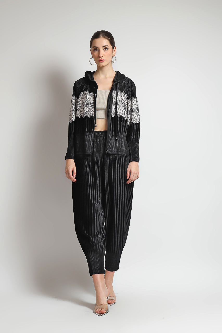Bloom et Champs Casual Pleats Jacket and Velvet Pleats Pants