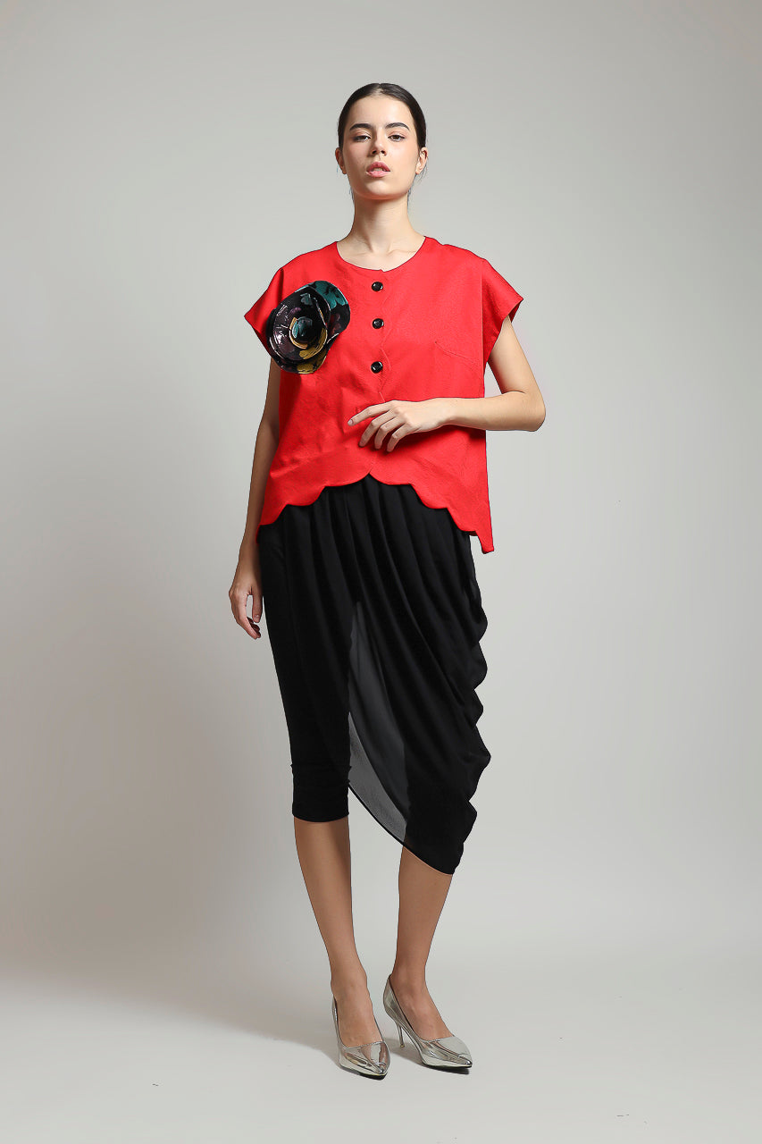 Bloom et Champs Kemeja Floral Scalloped