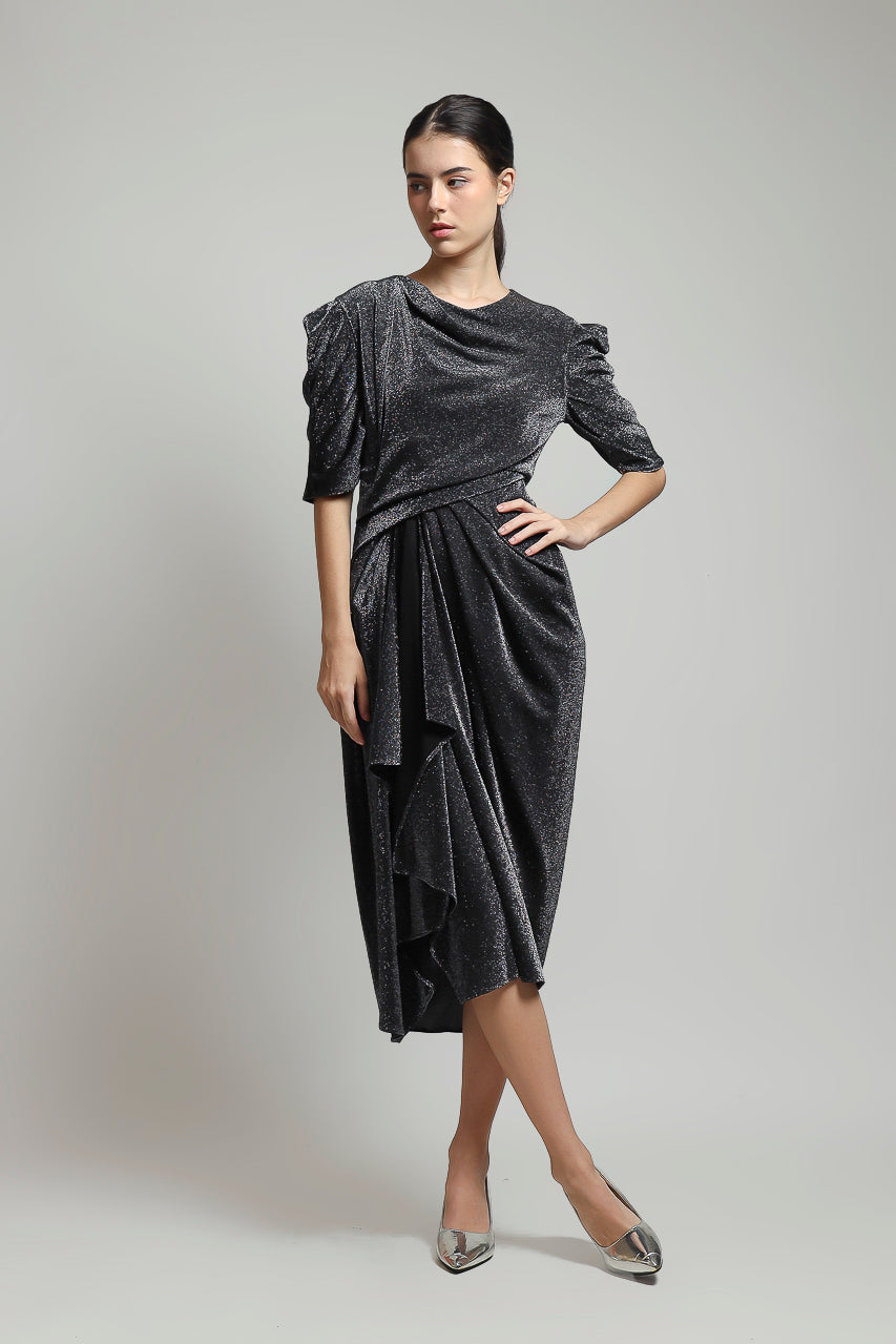 Bloom et Champs Dress Tangan Balon Glitter