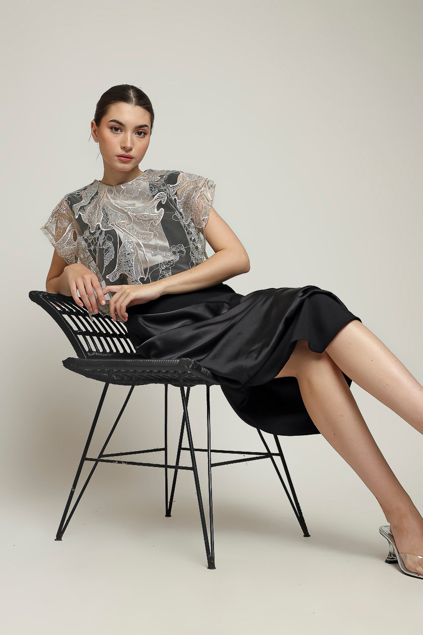 Bloom et Champs Dress Kotak Sequinned Nude