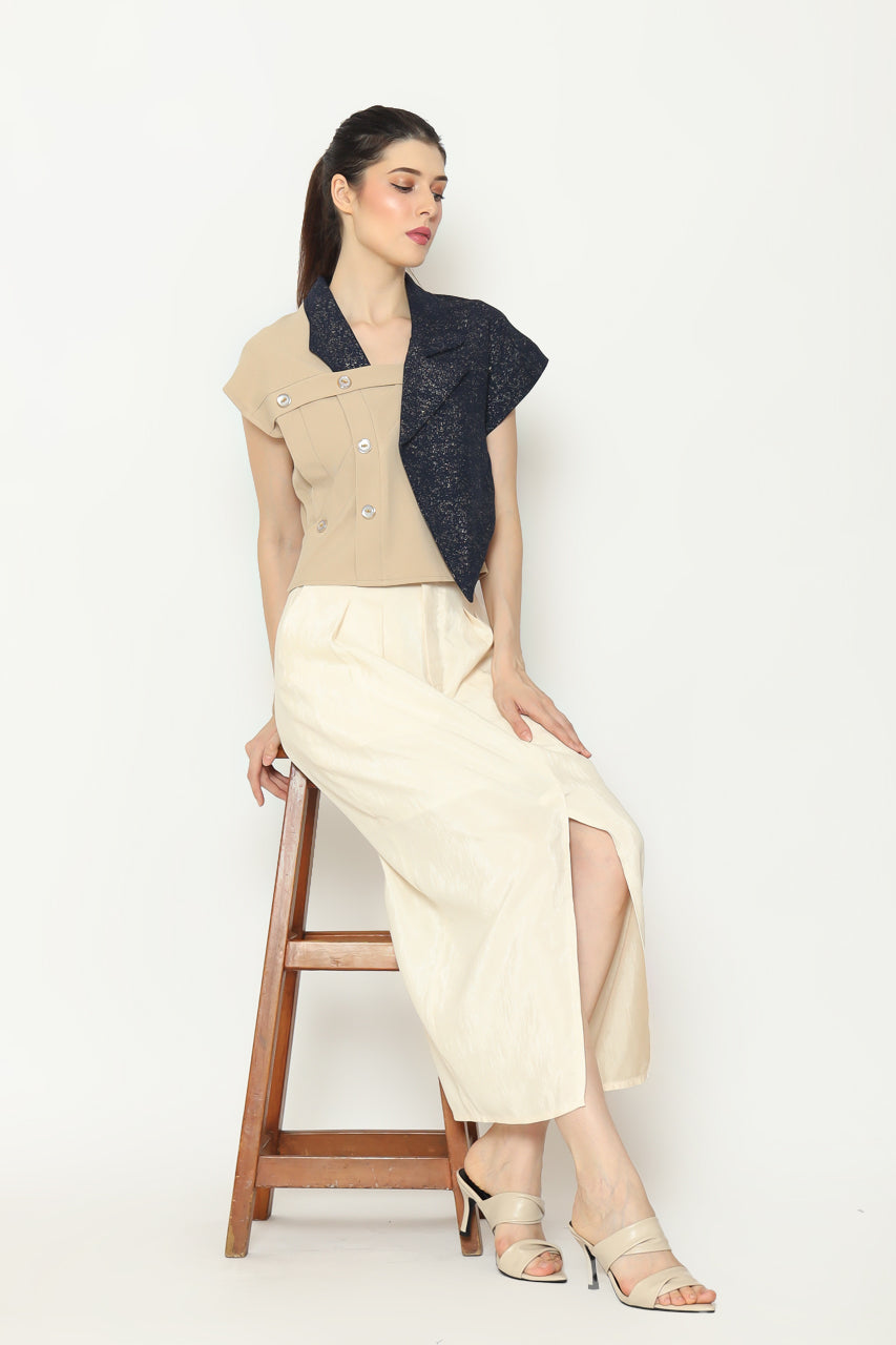 Bloom et Champs Top Lapel Glitter Navy