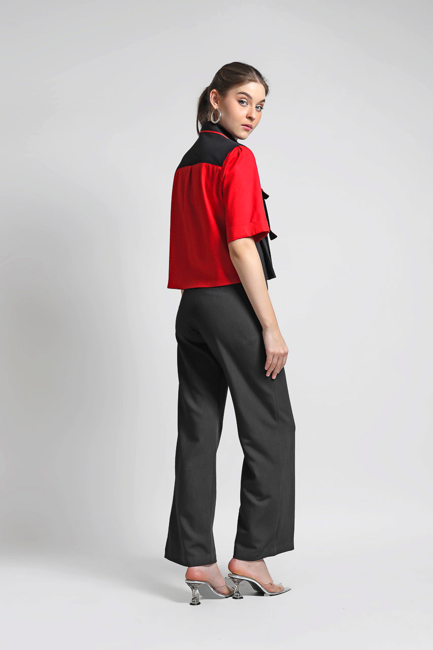 Bloom et Champs Kemeja Kantong Lipat Merah