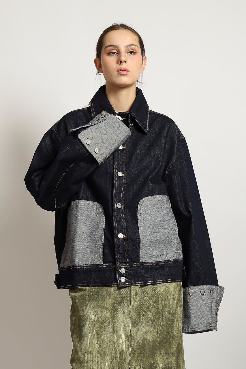 Bloom et Cotton Denim Jacket with removable Sleeve