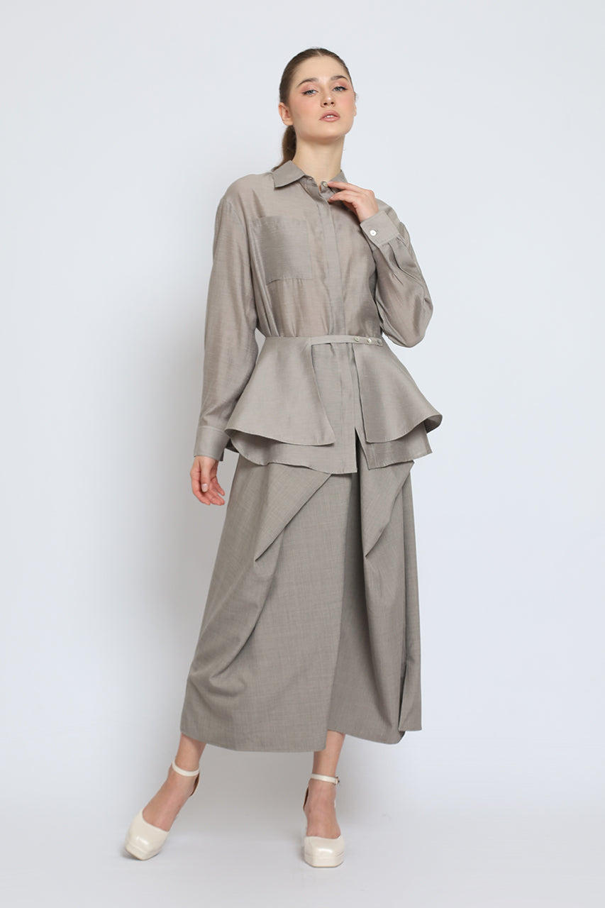 Bloom et Cotton Flowy Multi ways Bib Shirt/Assymetrical Skirt