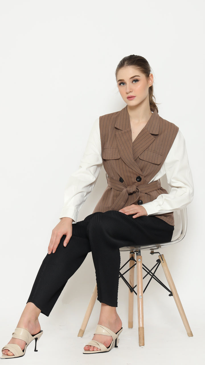 Bloom et Champs Kemeja Salur Mocha