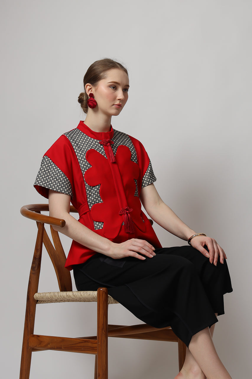 Bloom et Champs Clover Blouse in Red