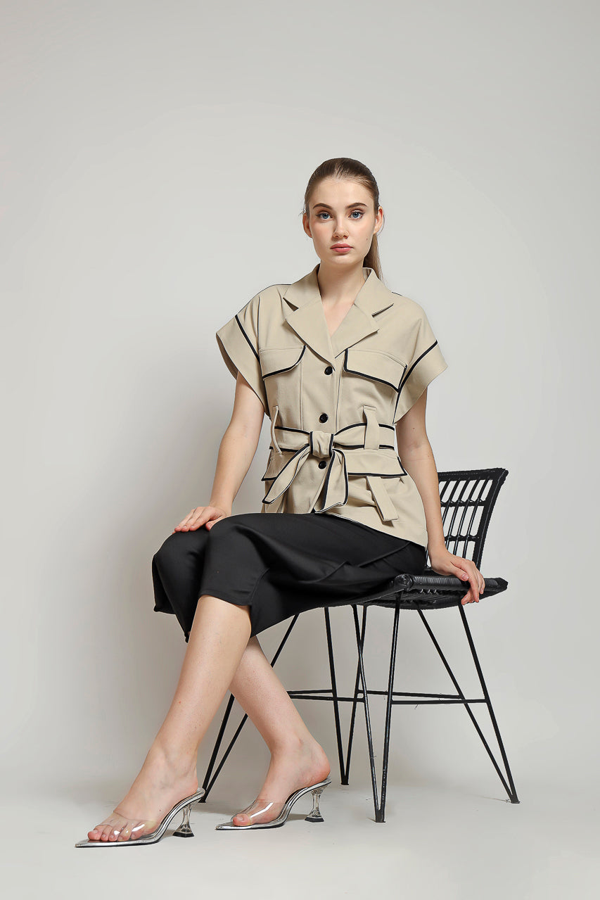 Bloom et Champs Safari Blouse in Creme