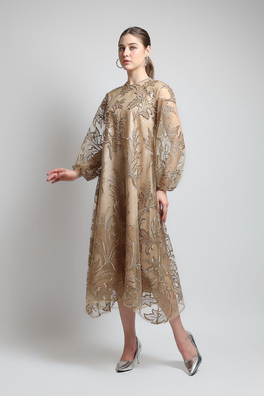 Bloom et Champs Fiona Leaves Dress with Beading