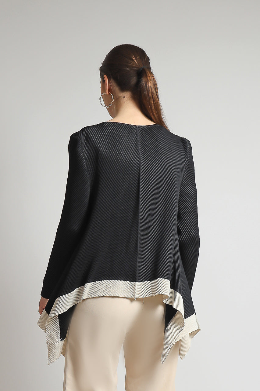 Bloom et Champs Top Kotak Pleats Monochrome