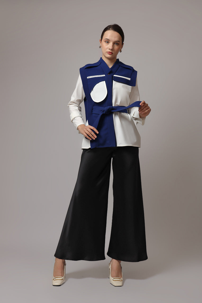 Bloom et Champs Kemeja Aksen in Azure Blue