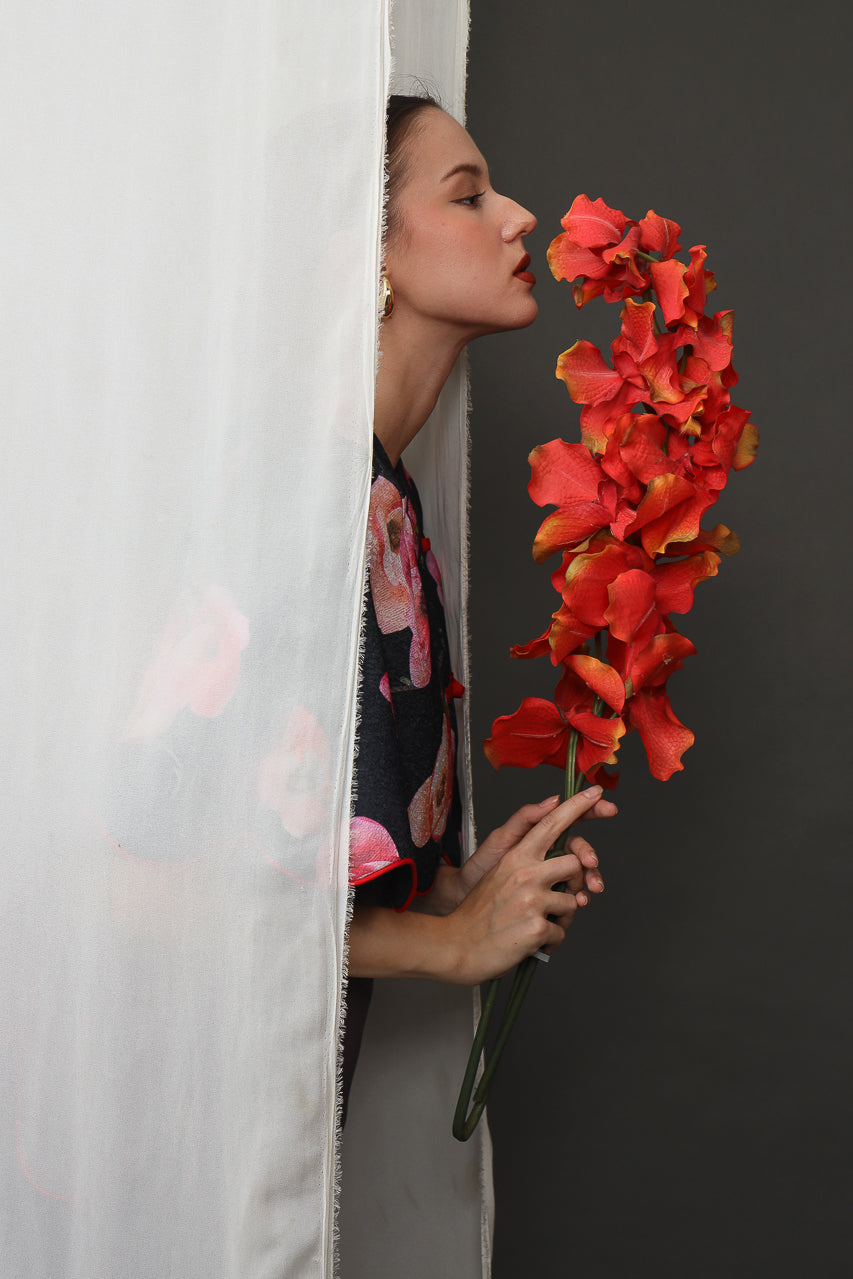 Bloom et Champs Ivanna Scalloped Fuschia Blouse