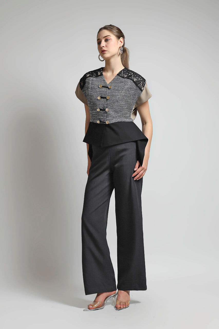 Bloom et Champs Top Tassel Jacquard Grey