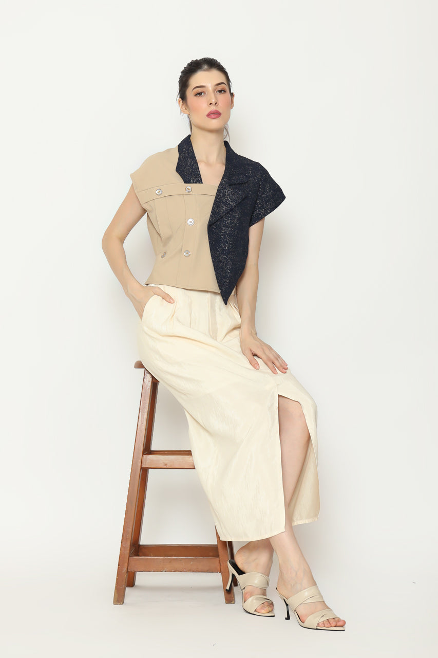 Bloom et Champs Top Lapel Glitter Navy