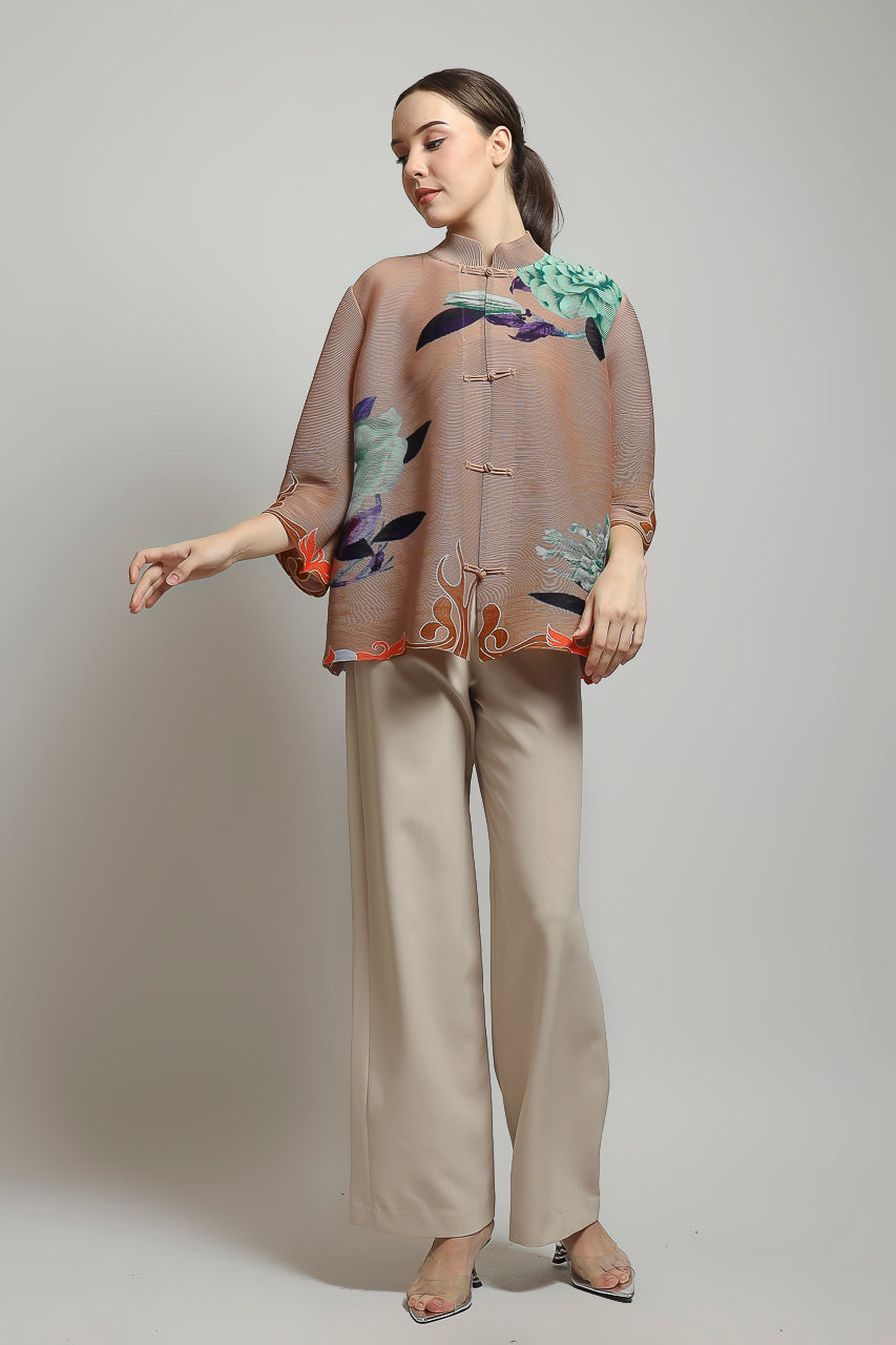 Bloom et Champs Floral Pleats Top