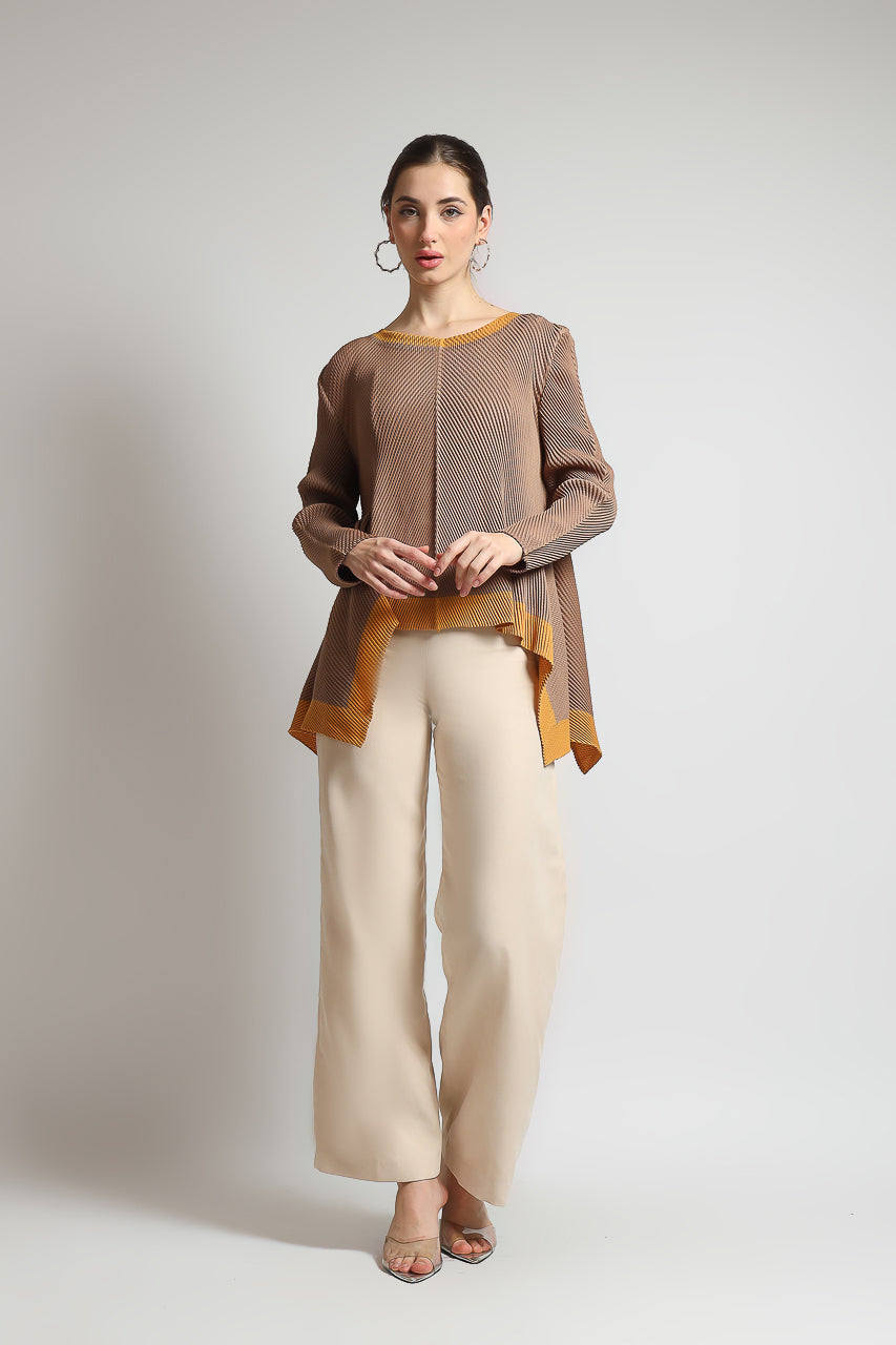 Bloom et Champs Mustard Blouse Pleats