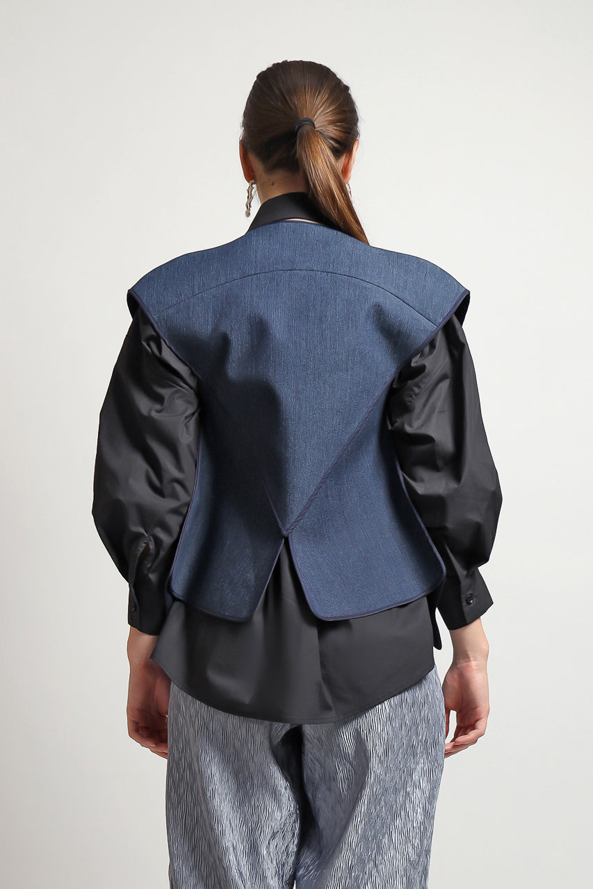Bloom et Champs Outer Kaku Denim Payet/Elastic Grey Pleats Pants