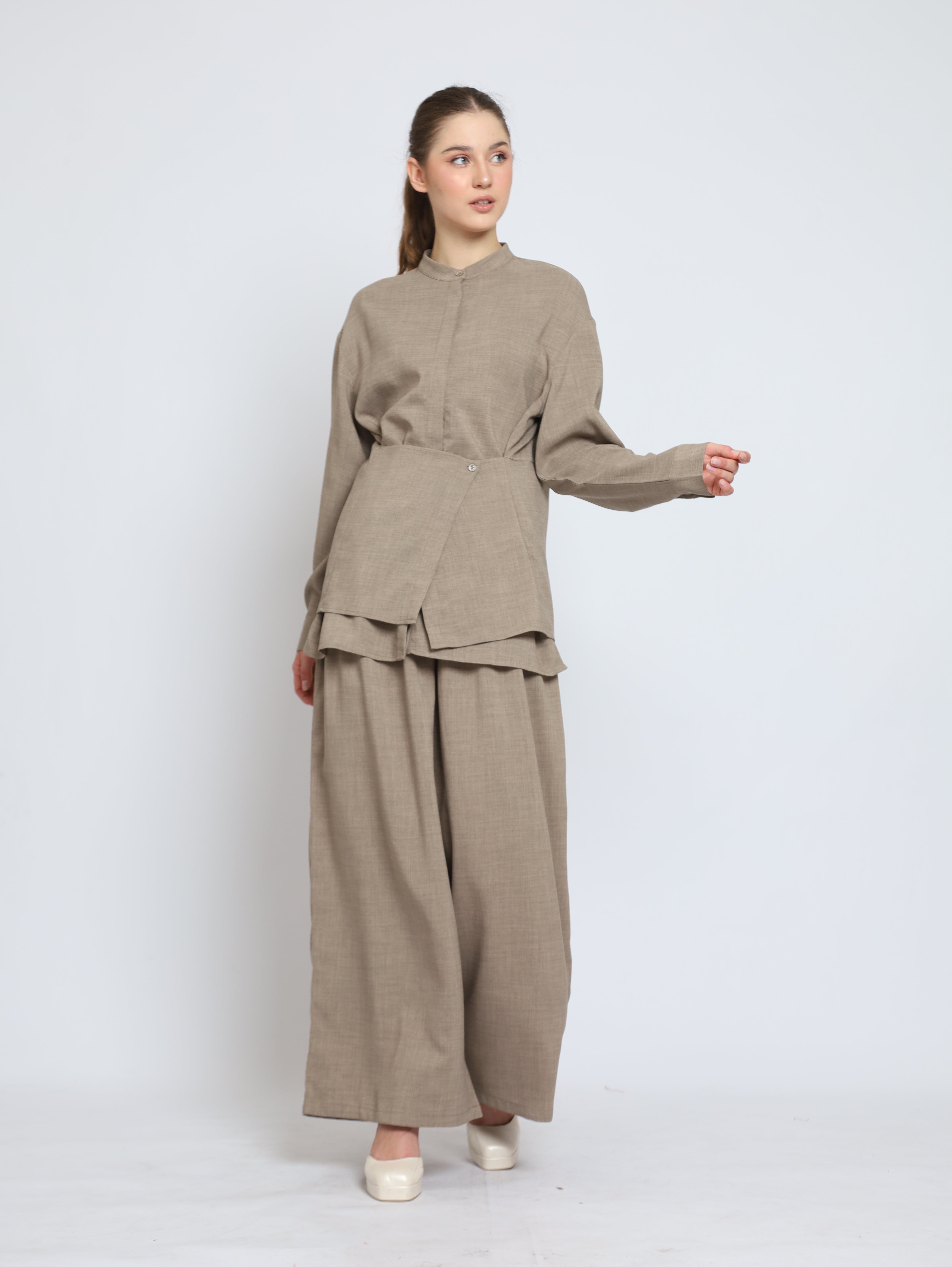 Bloom et Cotton Flowy Obi Shirt/ Hi waist Flowey Pants