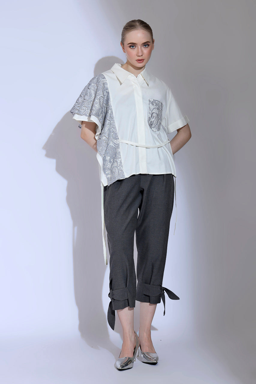 Bloom et Champs Kemeja Silver Brukat