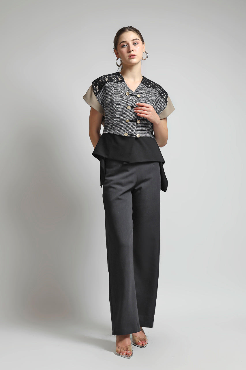 Bloom et Champs Top Tassel Jacquard Grey