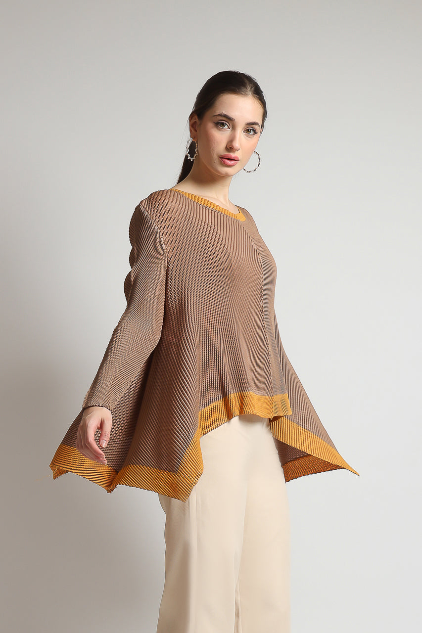 Bloom et Champs Mustard Blouse Pleats