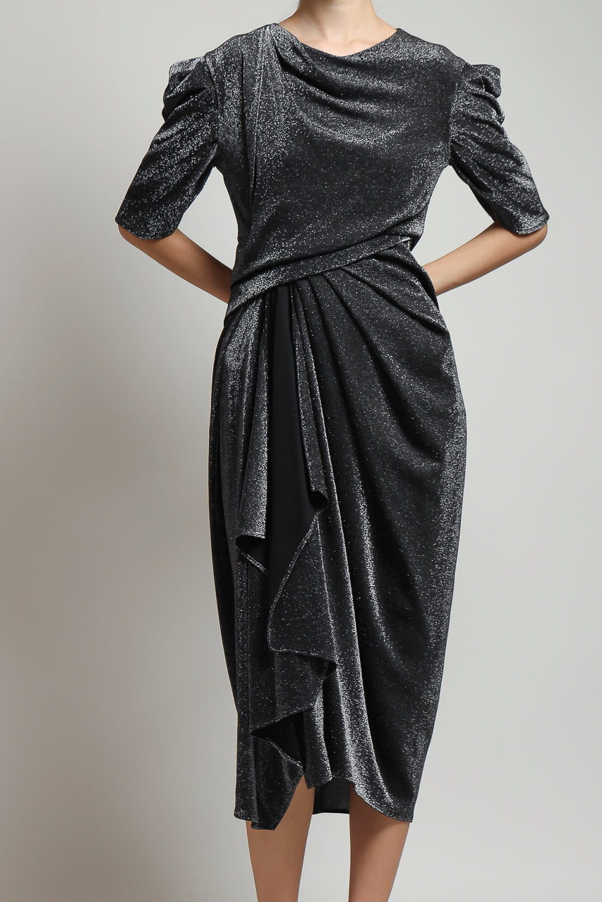 Bloom et Champs Dress Tangan Balon Glitter