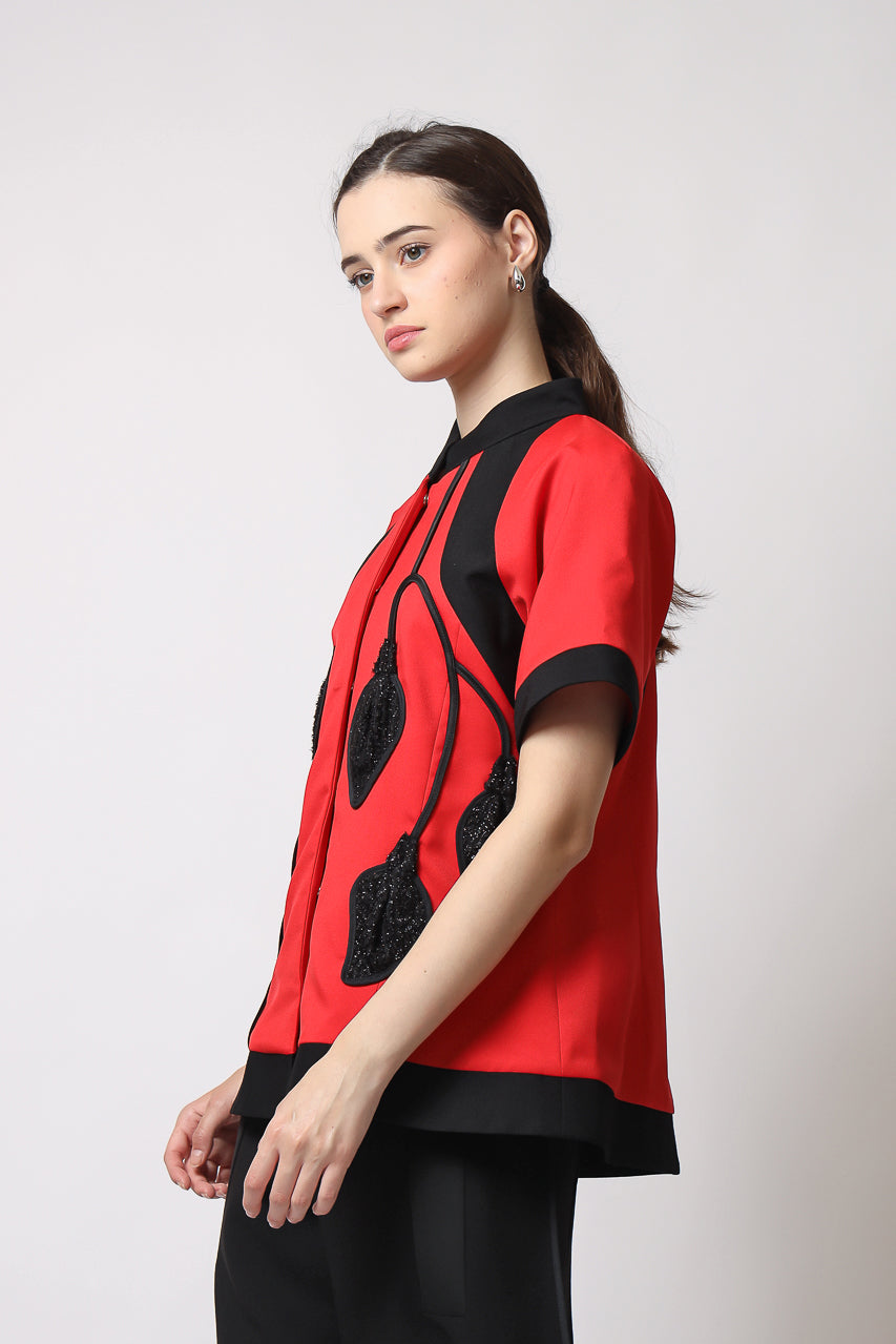Bloom et Champs Red Lampion Blouse / Celana Terompet