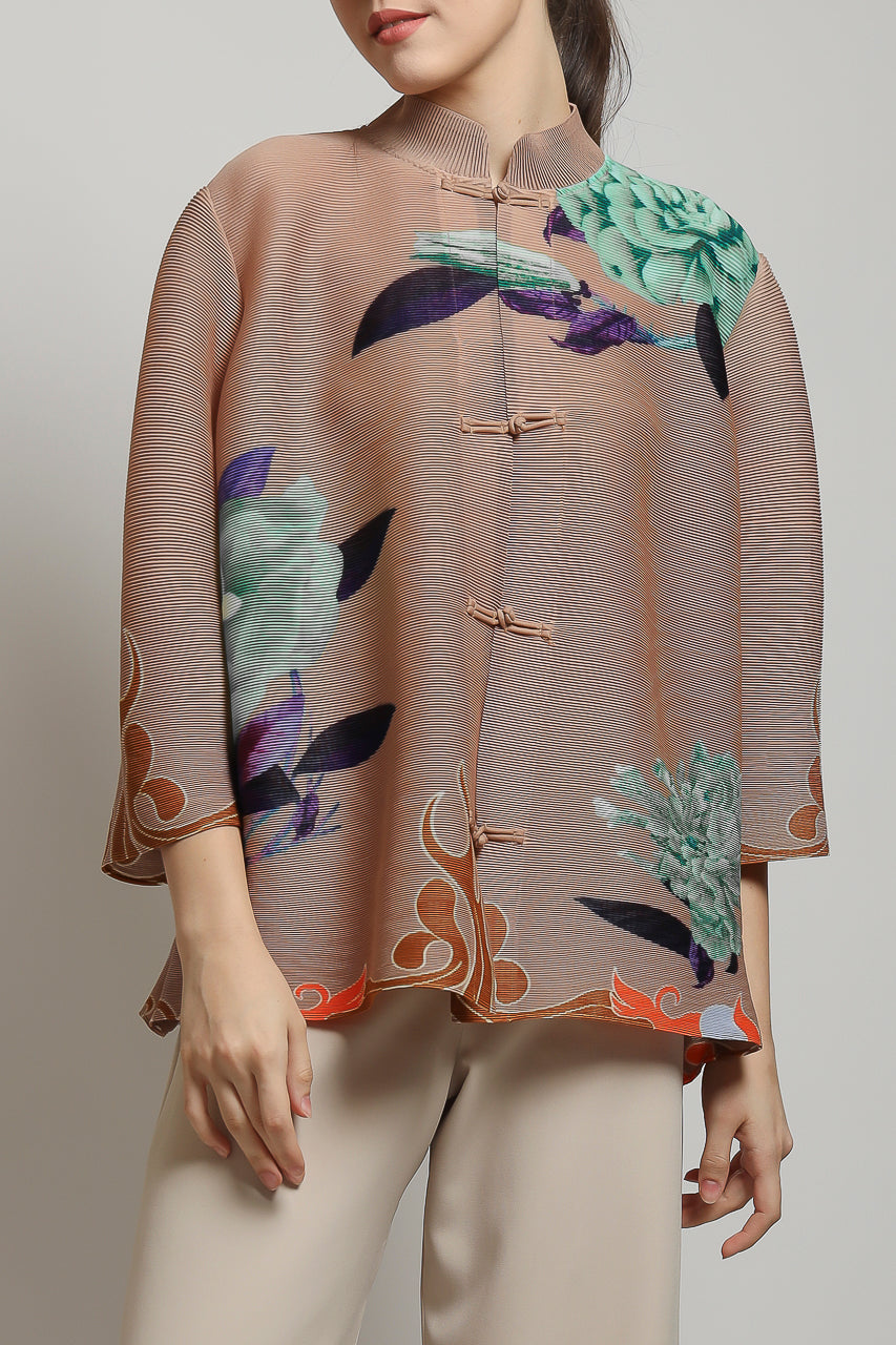 Bloom et Champs Floral Pleats Top