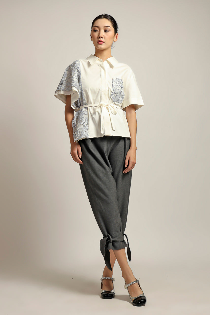 Bloom et Champs Kemeja Silver Brukat