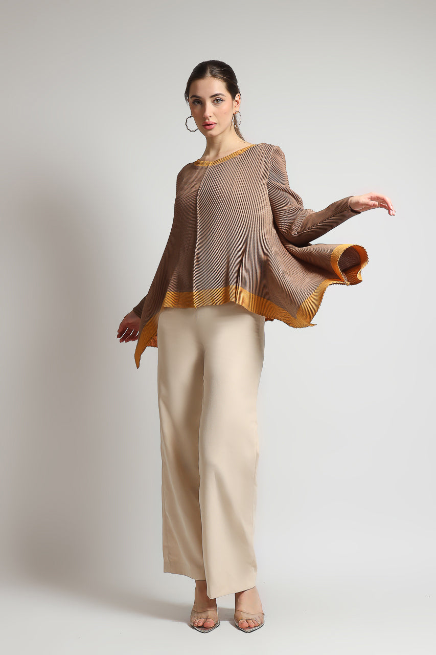 Bloom et Champs Mustard Blouse Pleats