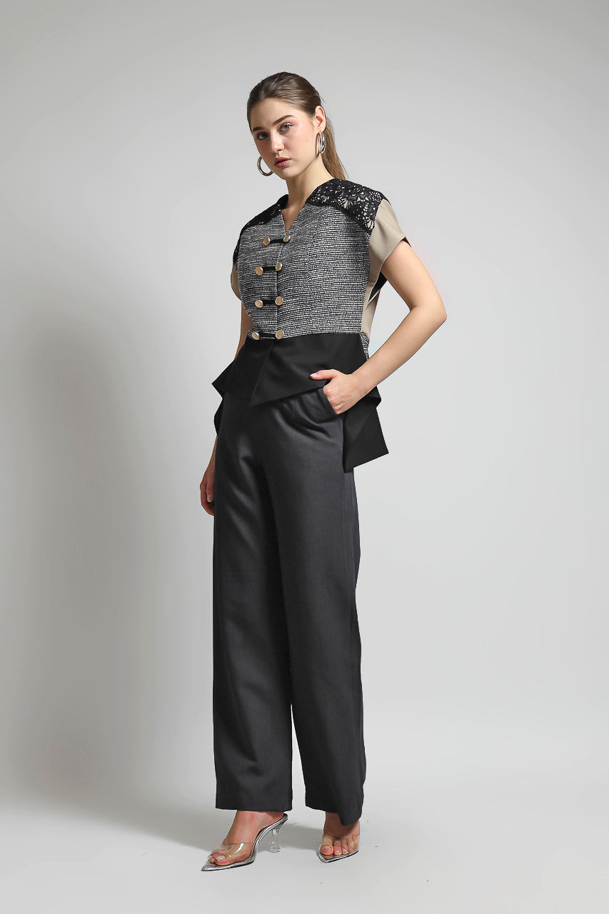 Bloom et Champs Top Tassel Jacquard Grey