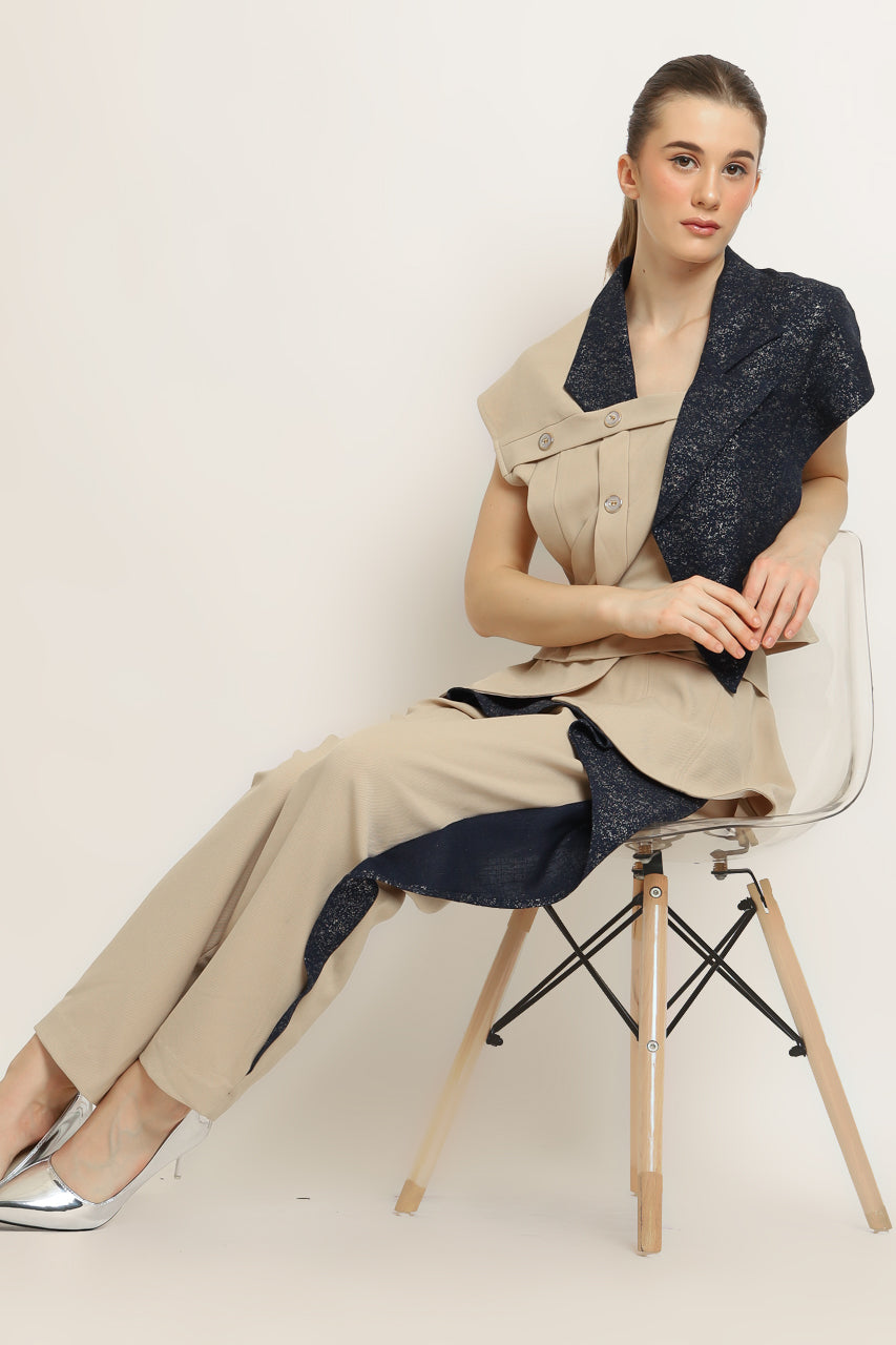 Bloom et Champs Lapel Glitter Top/ Celana Glitter