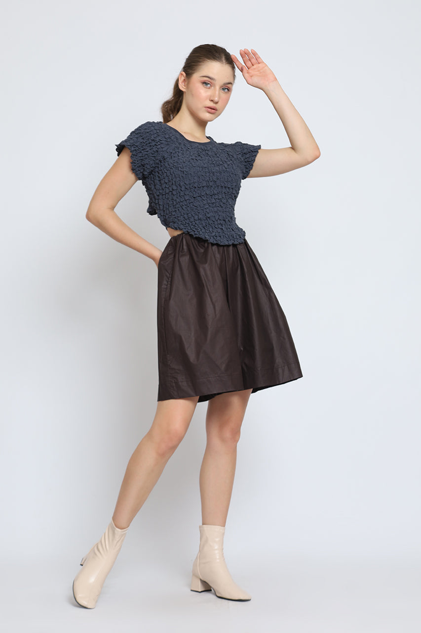 Bloom et Cotton Bubble Pleats Top and Elastic Cullotes