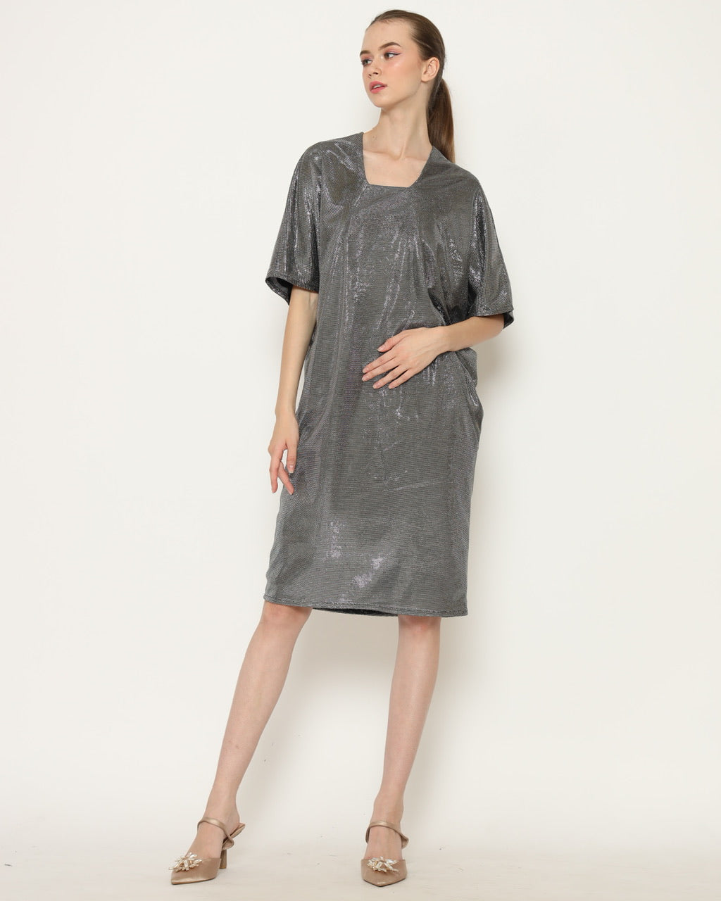 Bloom et Champs Dress Copper In Silver sparkle