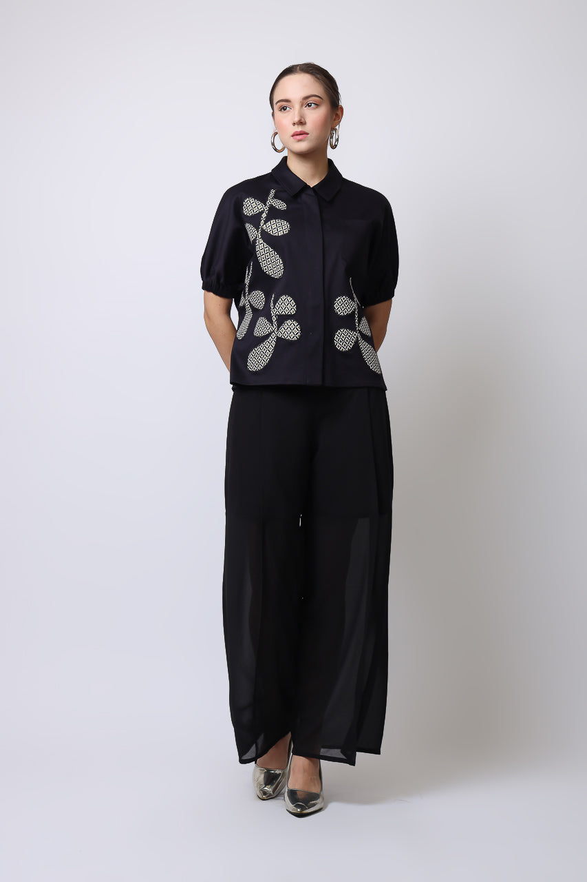 Bloom et Champs Kemeja Navy Maple Patch