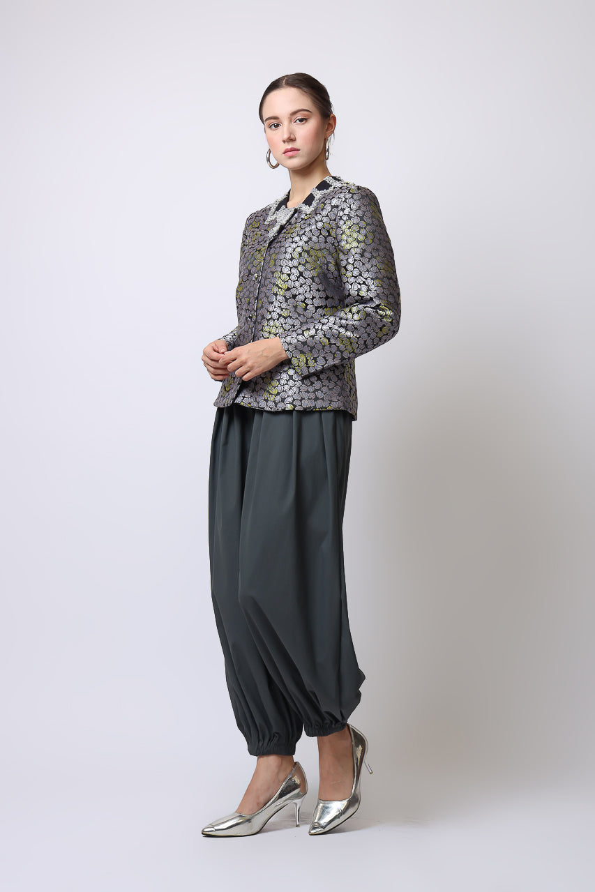 Bloom et Champs Grey Jacquard Blazer