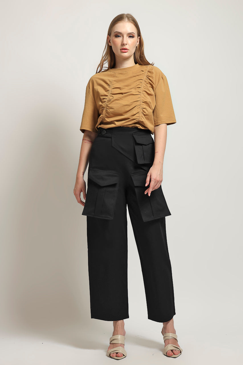 Bloom et Cotton Wrinkled Mocha Tee