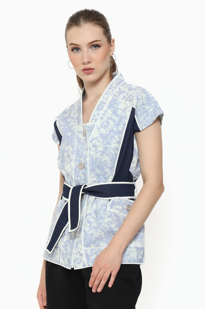 Bloom et Champs Kemeja Denim Abstrak