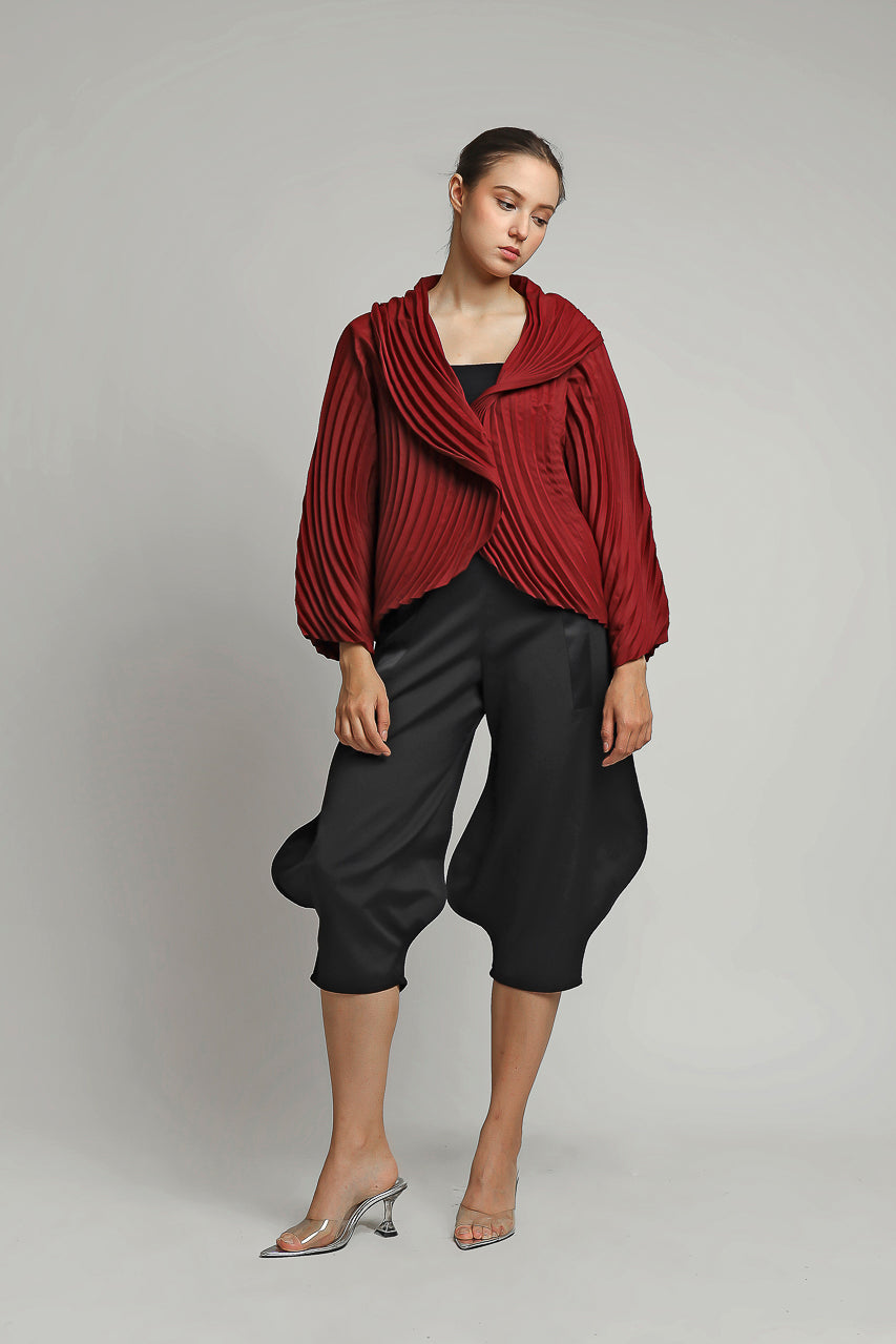BLOOM ET CHAMPS RED OUTER PLEATS
