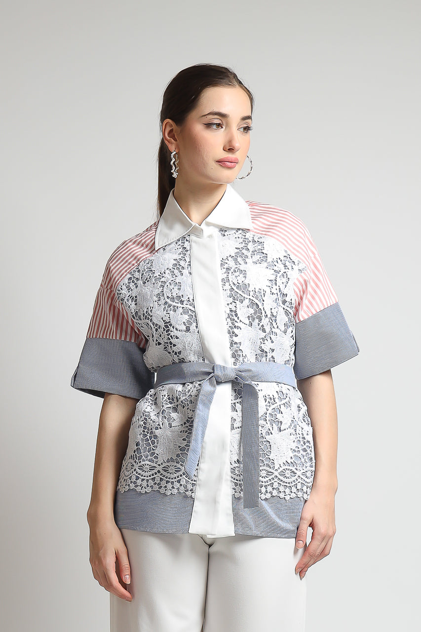 Bloom et Champs Kemeja Salur Pink